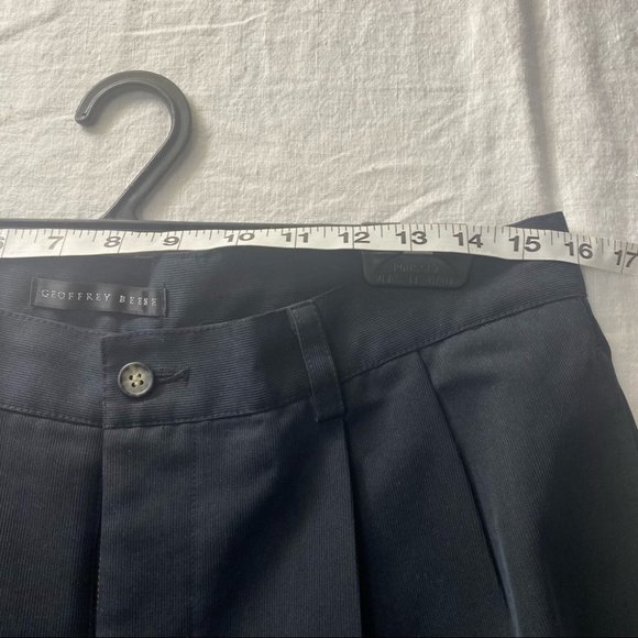 Geoffrey Beene Mens Dark Blue Pleated Front Rayon Blend Shorts Size 32 - Picture 7 of 11